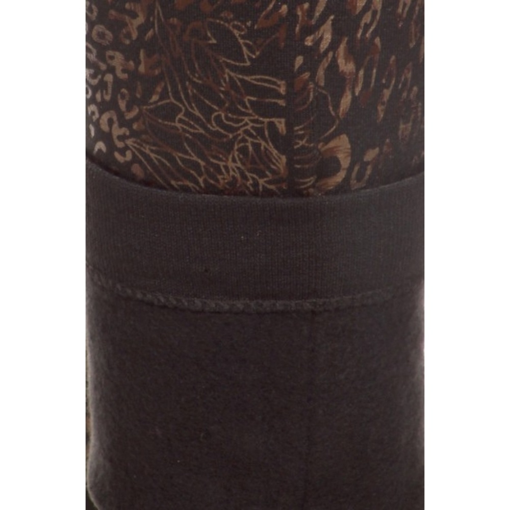 Women's Floral Cheetah Legging Fleece Lining Pants - Picture 5 of 5